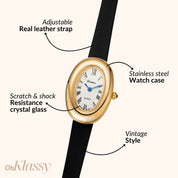 Elvina | Black Leather Gold