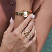 Ayana Pearl Cuff Ring | 18K Gold-Plated