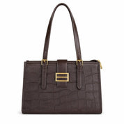 Clara Croc Tote Brown