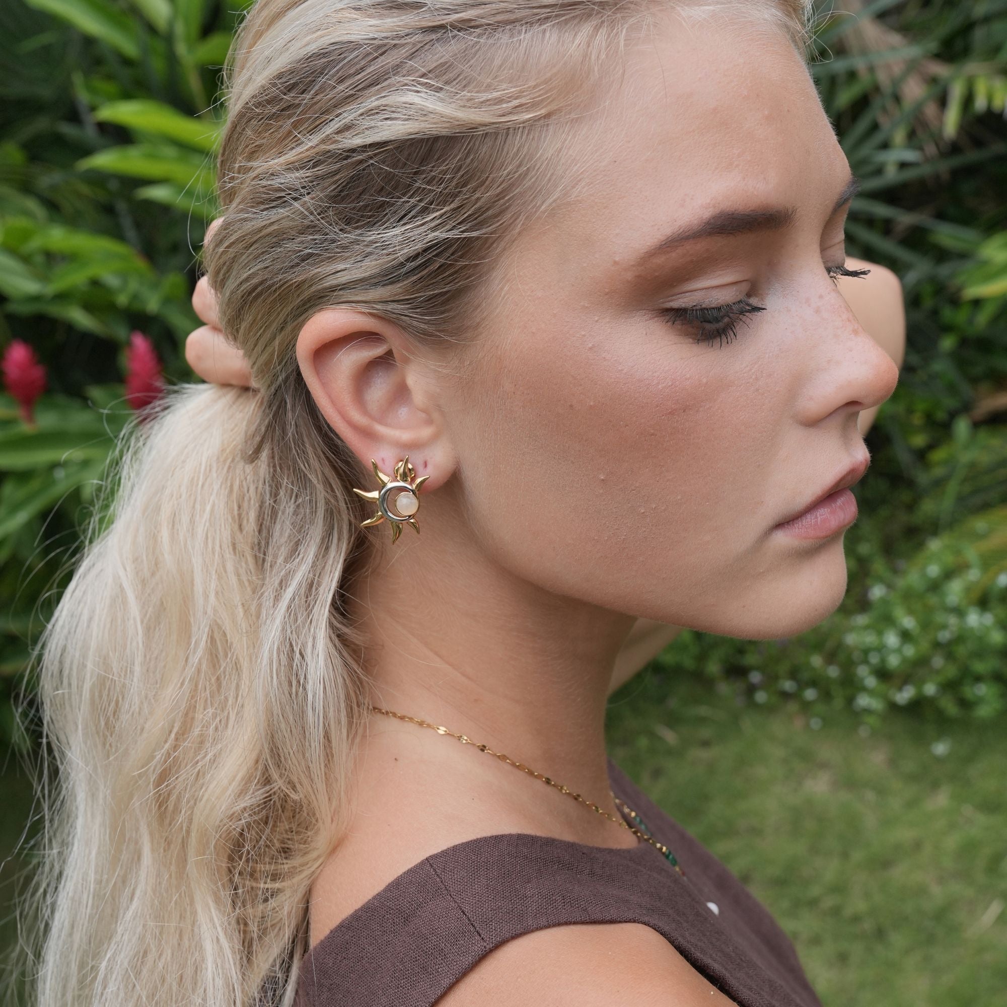 Scarlett Solstice Studs | 18K Gold-Plated & Sterling Silver