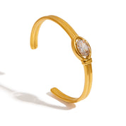 Calisse Gem Cuff | 18K Gold-Plated