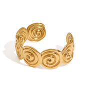 Serene Spiral Cuff | 18K Gold-Plated