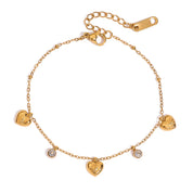 Velvet Heart Charm Bracelet | 18K Gold-Plated