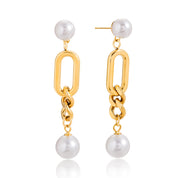 Olivia Link Drop Earrings | 18K Gold-Plated