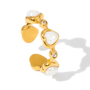 Esme White Heart Ring | 18K Gold-Plated