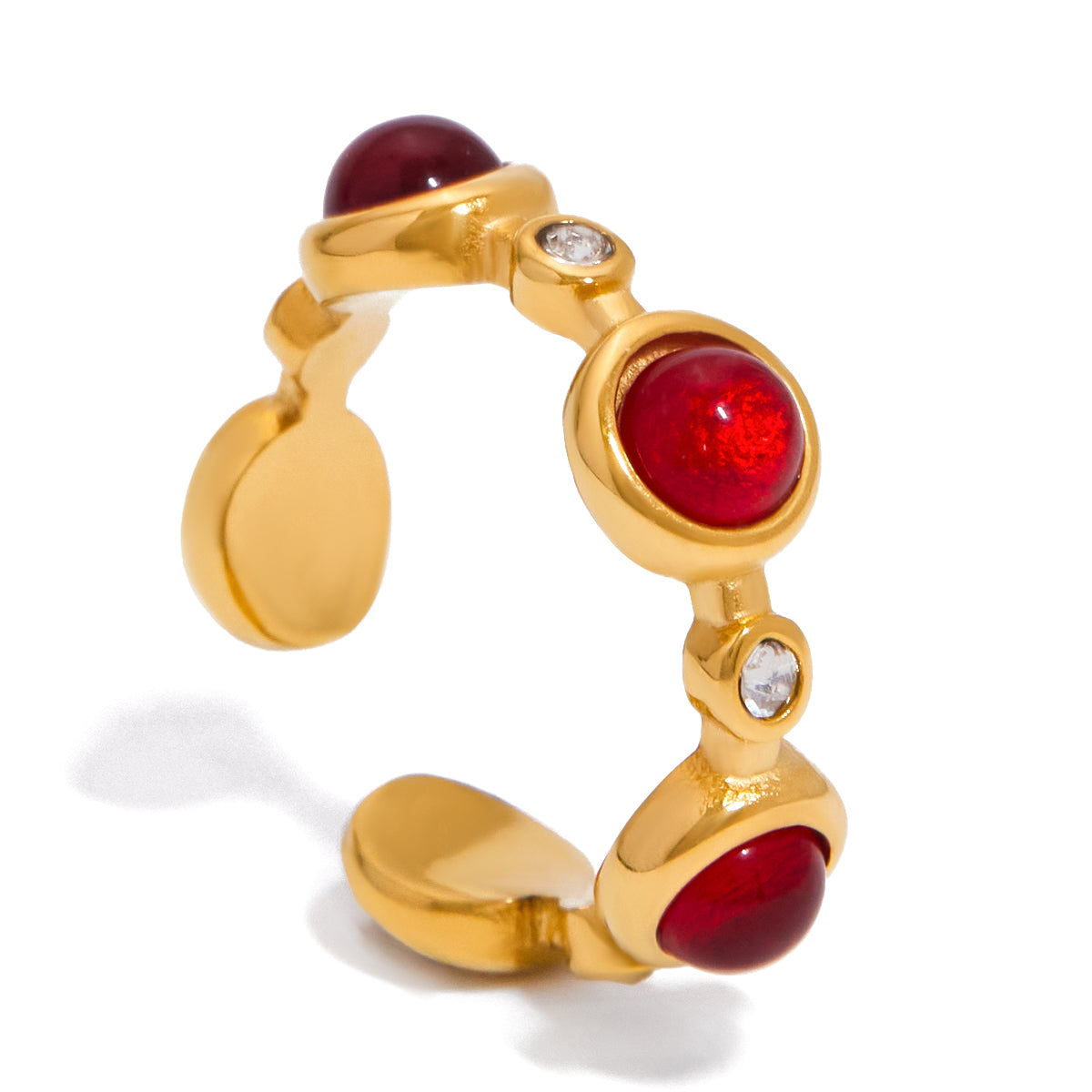 Ayana Red Cuff Ring | 18K Gold-Plated