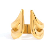 Gaelle Sculptural Cuff Ring | 18K Gold-Plated