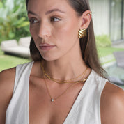 Linnea Ribbed Studs | 18K Gold-Plated