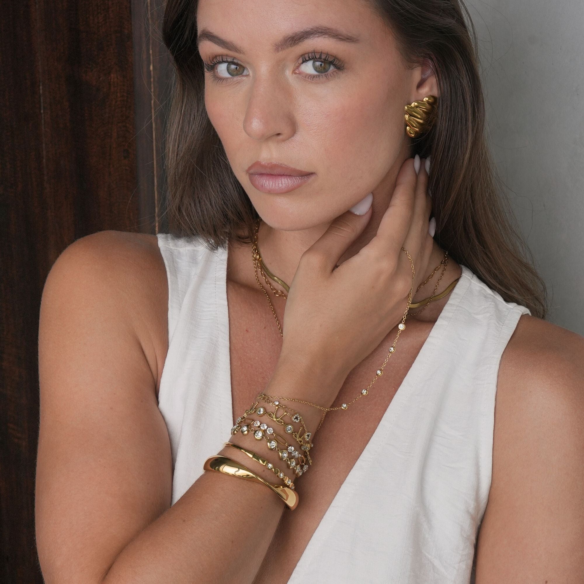 Lorelei Glow Ring Bracelet | 18K Gold-Plated