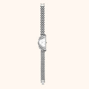 OhKlassy Aurelia Silver women's vintage-inspired watch, bracelet and clasp detail