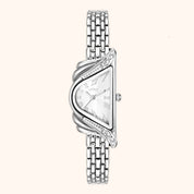 OhKlassy Aurelia Silver women's vintage-inspired watch, front view