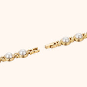 OhKlassy Dahlia Gold women's vintage-inspired watch, bracelet and clasp detail