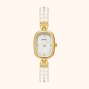 OhKlassy Davina Pearl Gold women's vintage-inspired watch, front view