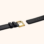 OhKlassy Elena Leather Gold women's vintage-inspired watch, bracelet and clasp detail
