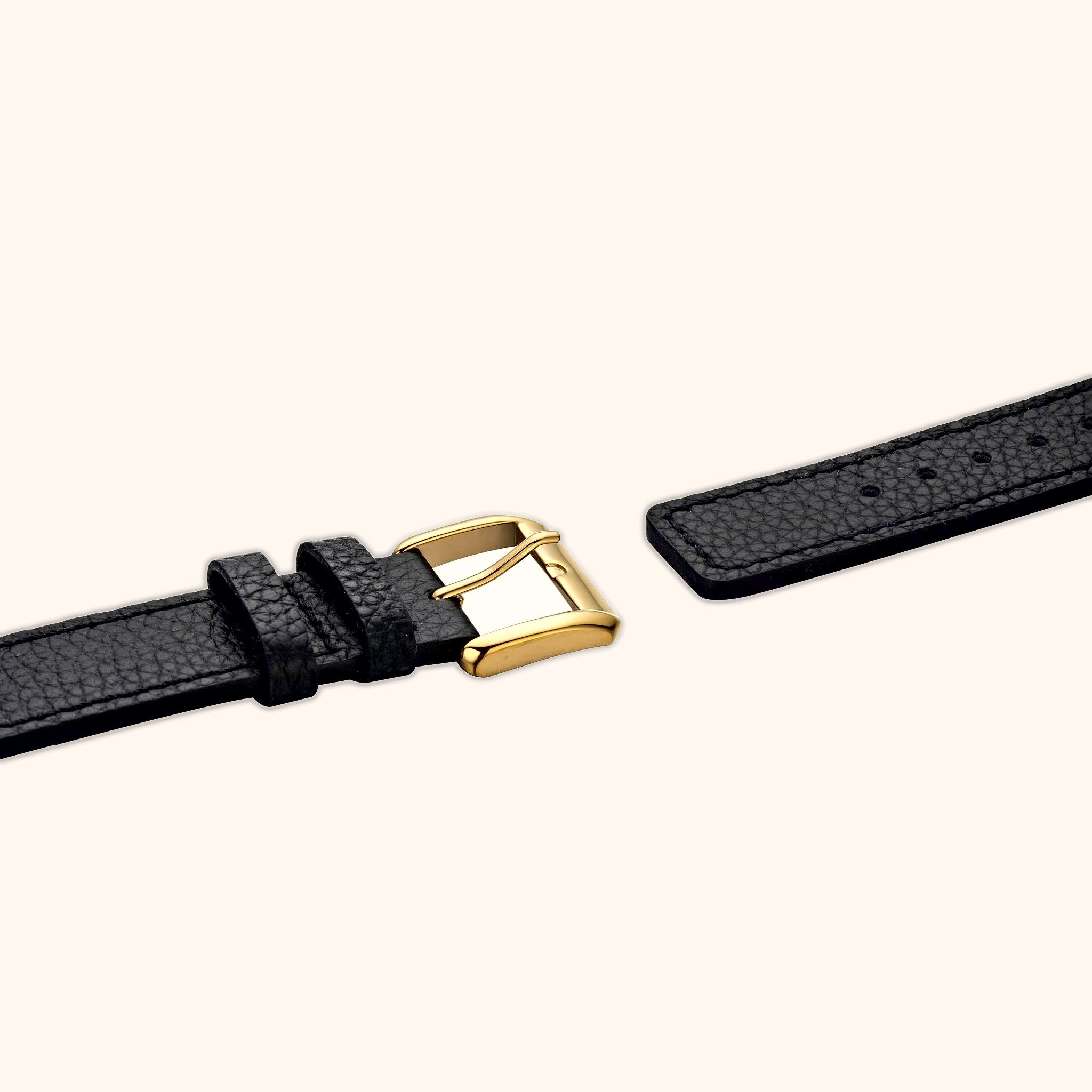 OhKlassy Elena Leather Gold women's vintage-inspired watch, bracelet and clasp detail